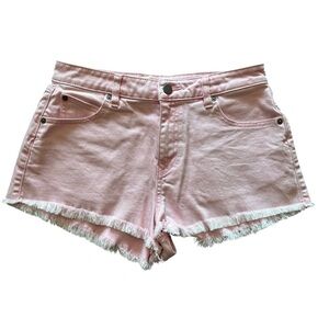 Volcom 1991 Stoned Frayed Hem Women Size 27 Shorts In Pink